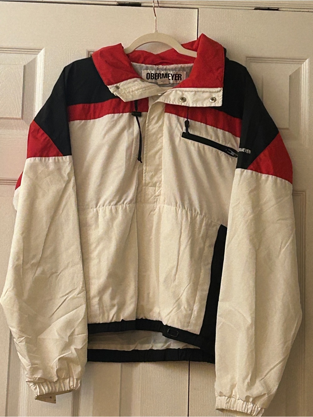 Vtg 90s Obermeyer Ski Jacket Mens XL Colorblock Anorak Pullover Gorpcore